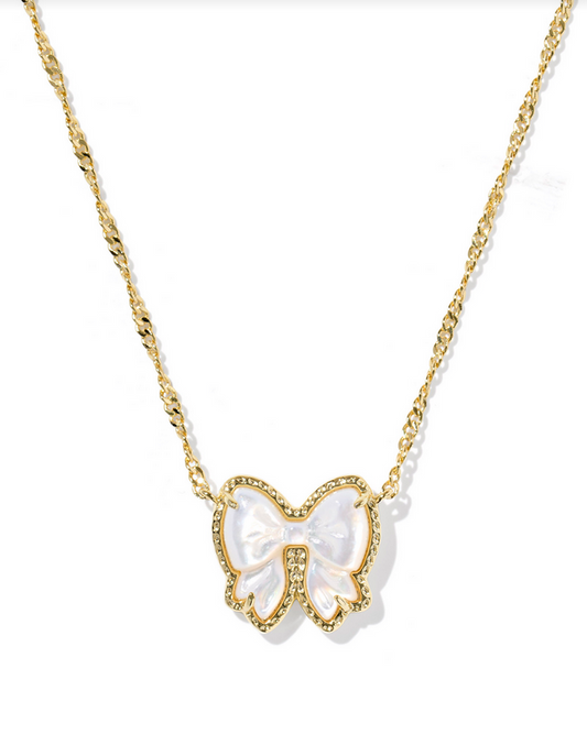 Kendra Scott Haley Bow Ivory MOP Short Penant Necklace