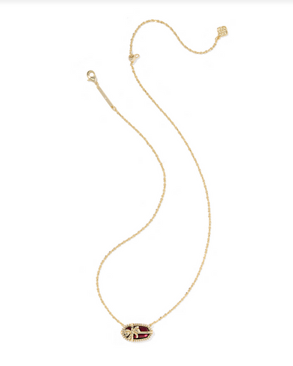 Kendra Scott Elisa Bow Dark Burgundy Short Pendant Necklace