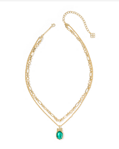 Kendra Scott Daphne Gold Pine Illusion Bow Multi Strand Necklace