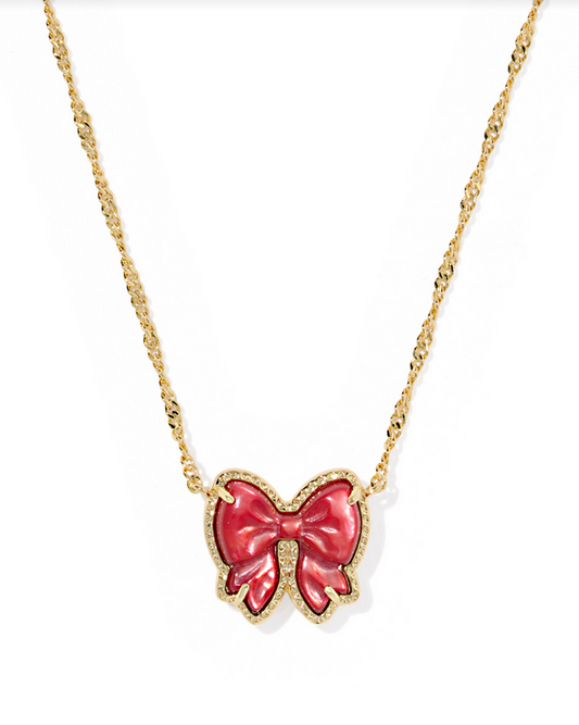 Kendra Scott Haley Bow Red MOP Short Pendant Necklace