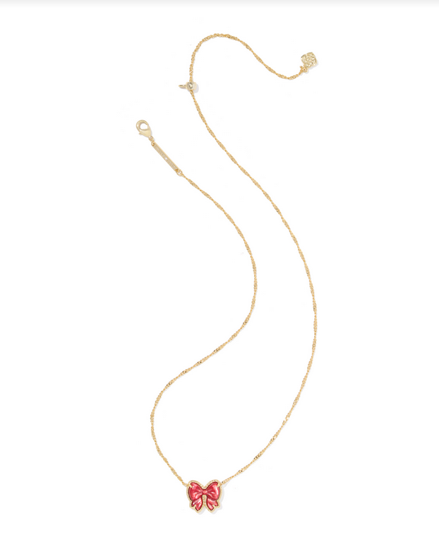 Kendra Scott Haley Bow Red MOP Short Pendant Necklace