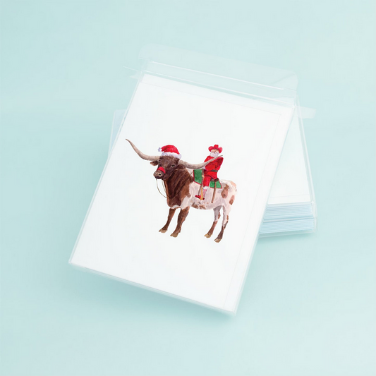 Cowboy Santa Box 8 Note Cards
