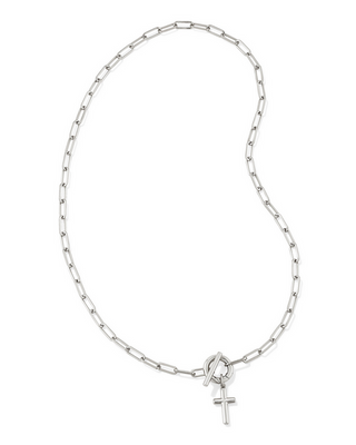Kendra Scott Cross Link and Chain Silver Necklace