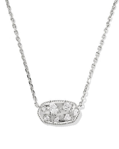 Kendra Scott Holland Crystal Silver Short Pendant Necklace