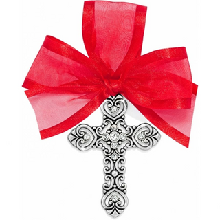 Brighton SIL/STN Cross Christmas Ornament
