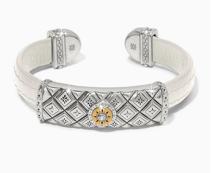 Brighton Mosaic Two Tone Leather Bar Cuff Bracelet