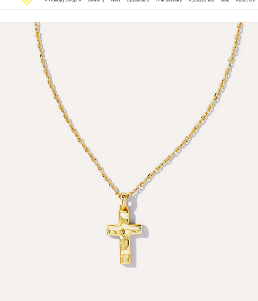 Kendra Scott Cross Pendant Necklace Gold