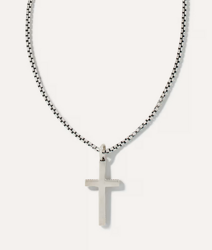 Kendra Scott Mens Cross Necklace In Oxidized Stearling Silver
