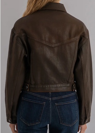 Kut Emrie Chocolate Coated Denim Jacket