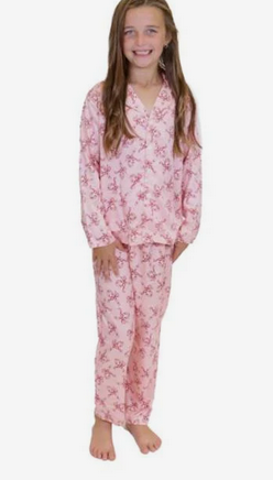 Kids Christmas Candy Satin PJ Set