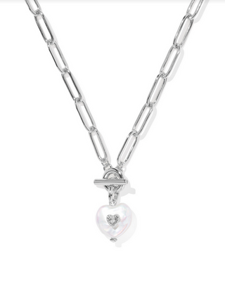 Kendra Scott Sasha Heart Short Necklace RHOD Pearl