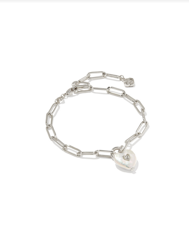 Kendra Scott Sasha Heart Bracelet RHOD Pearl