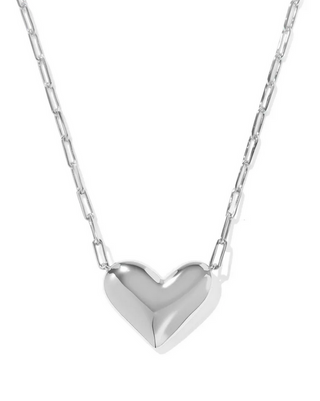 Kendra Scott Ari Heart Statement Pendant Rhod MOP Necklace