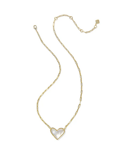 Kendra Scott Ari Heart Statement Pendant Gold Ivory MOP Necklace