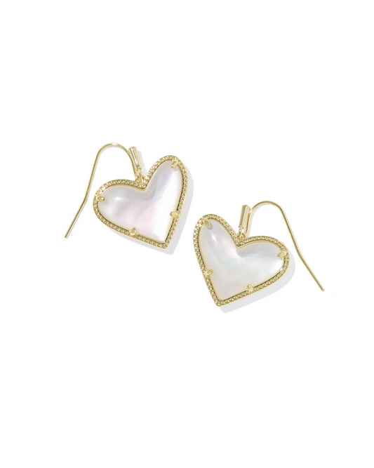 Kendra Scott Ari Heart Statement Gold Ivory MOP Drop Earring
