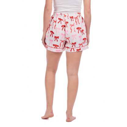 Pink & Red Bow PJ Shorts