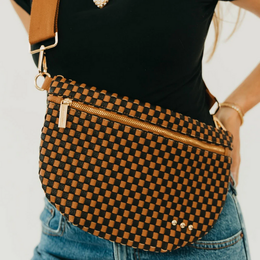 West Checkered Coffee Bum Bag