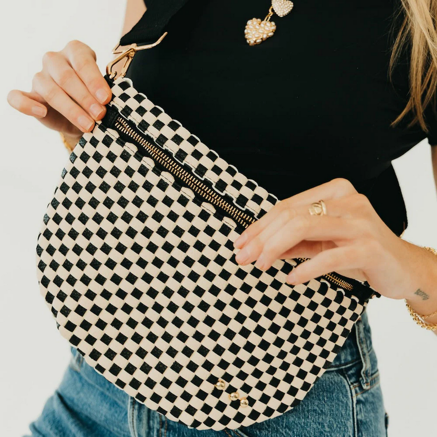 West Checkered Black Bum Bag