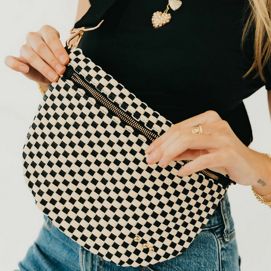 West Checkered Black Bum Bag