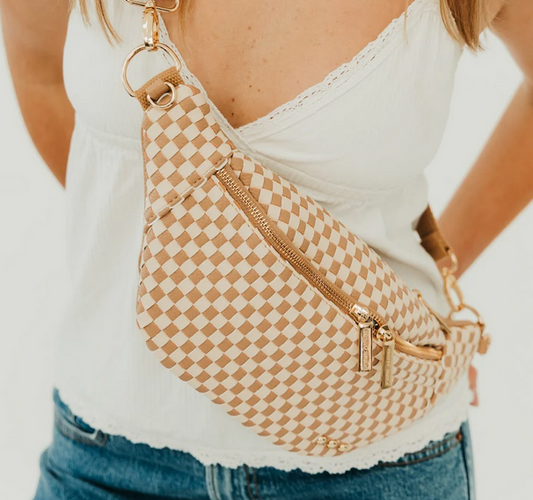 Susie Sidekick Checkered Tan Bum Bag