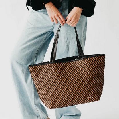 Tiffany Organizer Checkered Coffee Tote