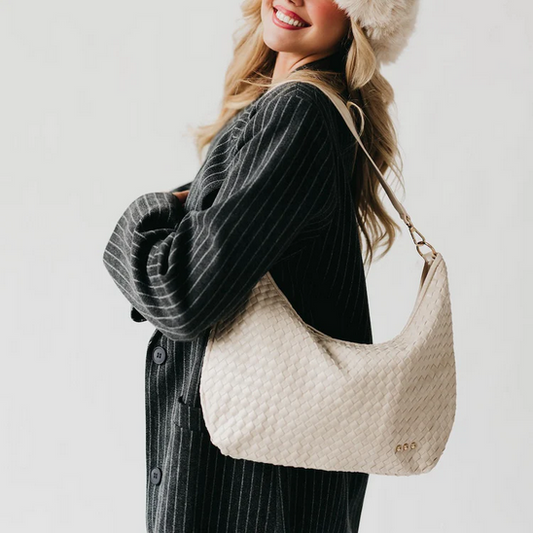Sienna Slouchy Woven Cream Bag