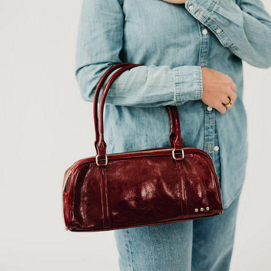 Arlys Burgundy Barrel Bag