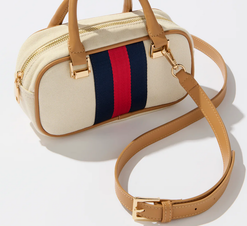 Scala Ivory Stripe Crossbody
