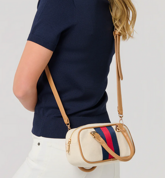 Scala Ivory Stripe Crossbody