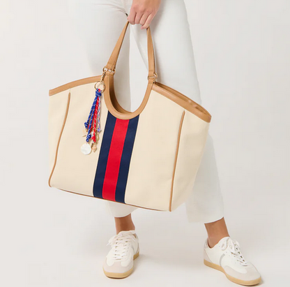 Scala Ivory Stripe Tote
