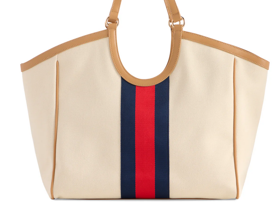 Scala Ivory Stripe Tote