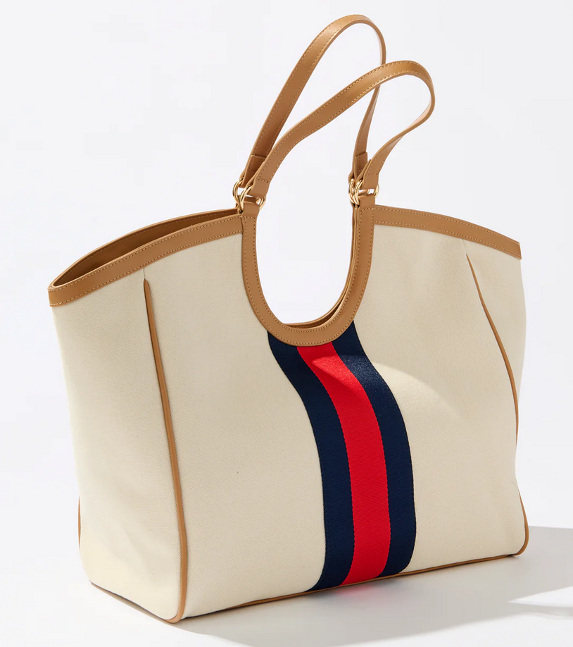 Scala Ivory Stripe Tote