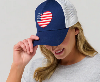 Heart Flag Trucker Hat