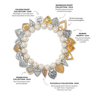 Brighton One Heart Pearl Strectch Bracelet