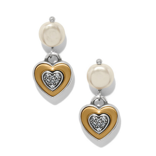 Brighton One Heart Pearl Post Drop Earring