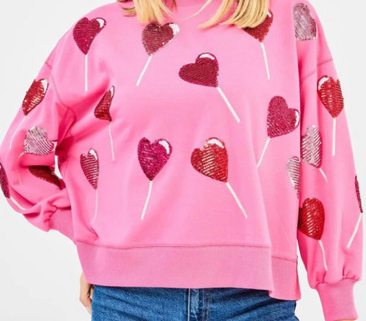 KIDS Pink LolliPop Sequin Sweatshirt
