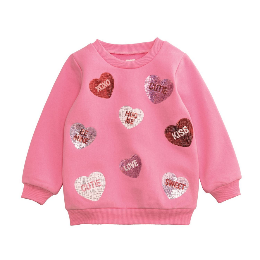Kids Sequin Heart Sweatshirt