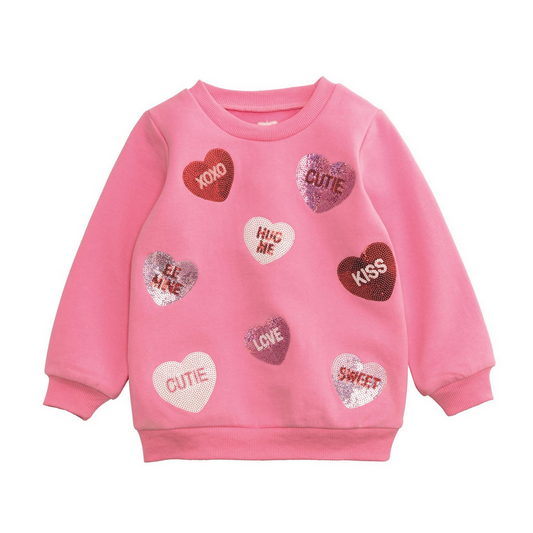 Kids Sequin Heart Sweatshirt