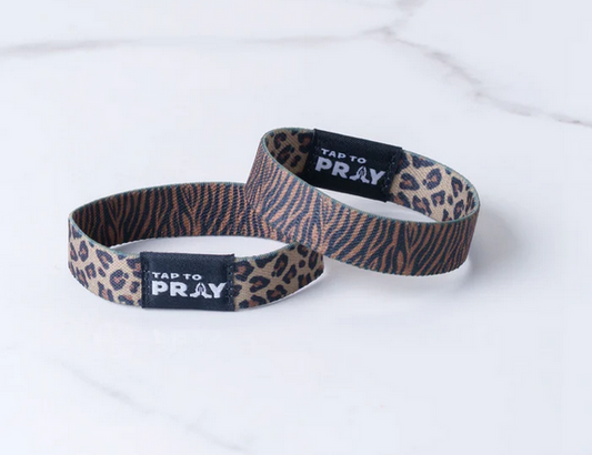 Tap To Pray Wristband- Safari Leopard