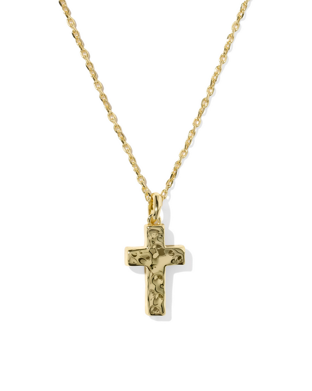 Kendra Scott CROSS PNDNT NCK GOLD MATTE LT BLUE DCHR