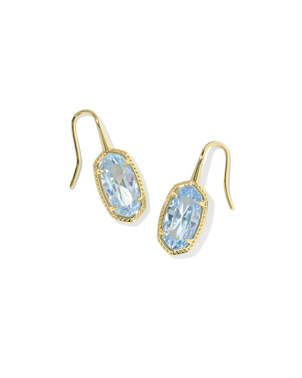 Kendra Scott LEE LUXE DROP EAR GOLD LIGHT BLUE CZ