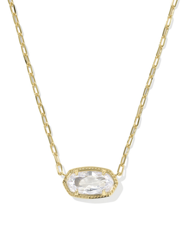 Kendra Scott ELISA LUXE PNDNT NCK GOLD WHITE CZ