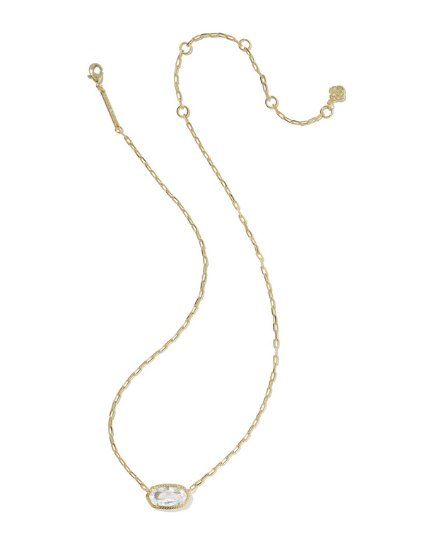Kendra Scott ELISA LUXE PNDNT NCK GOLD WHITE CZ
