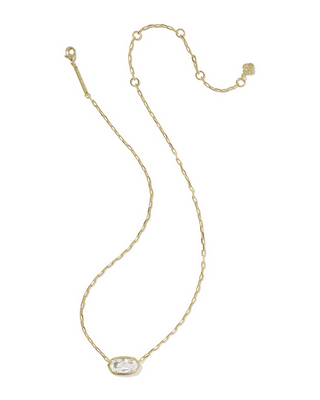 Kendra Scott ELISA LUXE PNDNT NCK GOLD WHITE CZ
