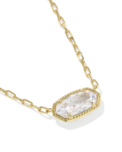 Kendra Scott ELISA LUXE PNDNT NCK GOLD WHITE CZ