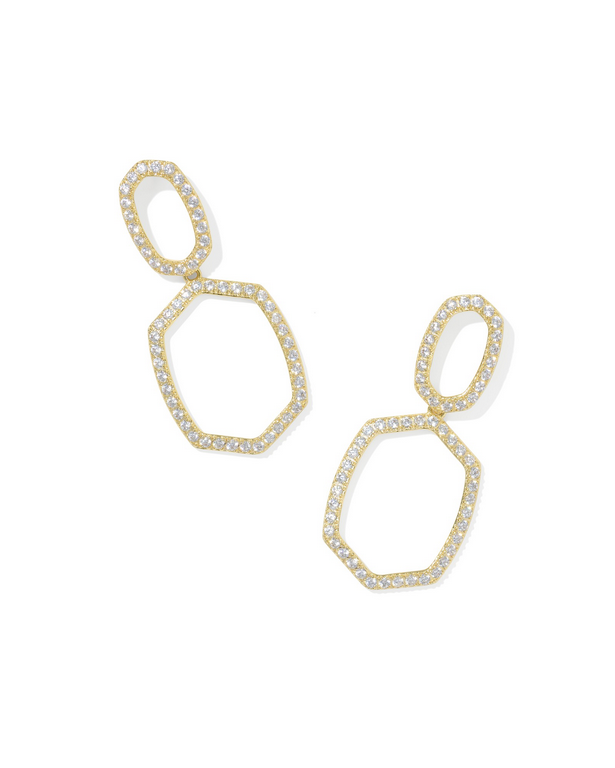 Kendra Scott Daphne Pave OPN FRM Ear Gold White CZ