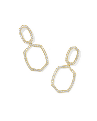 Kendra Scott Daphne Pave OPN FRM Ear Gold White CZ