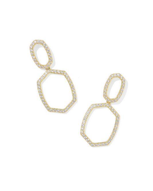 Kendra Scott Daphne Pave OPN FRM Ear Gold White CZ