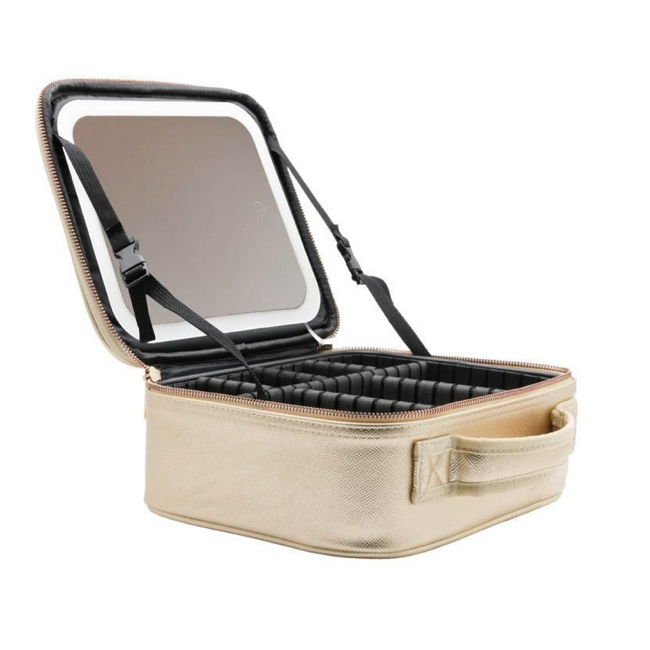 Faux Leather Travel Gold Makeup Bag