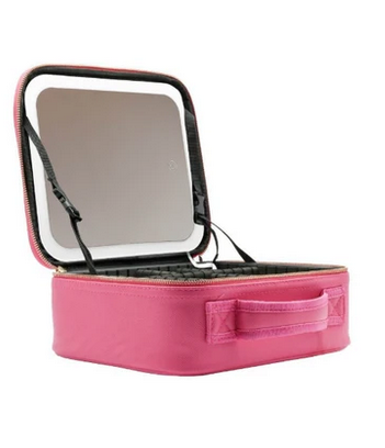 Faux Leather Travel Pink Makeup Bag